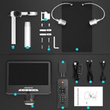 24M Digital Microscope with 7 Inch Adjustable 3X Digital Magnification Photo Video 3D Effect Microscope with Remotes Control