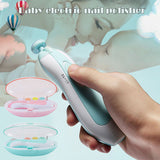 Electric Baby Nail File Clippers Trimmer Toddler Toes Trim Nails Polish Care Set Light Blue/Light Pink M2