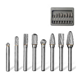 Carbide Burr Set 6Mm Shank 8 Piece Die Grinder Drill Bit Rotary File For Metal Wood Welding Concrete Grinding Deburring
