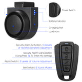 Wireless Bike Horn 115dB Loud Bicycle Anti-theft Horn IPX5 Bicycle Alarm Bell w 5 Sound Modes 3 Vibration Sensitivity Adjustment