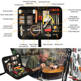 Guitar Repairing Cleaning Tools Set Stringed Instrument Fretboard Maintenance Tools Bag for Electric Acoustic Guitar Ukulele