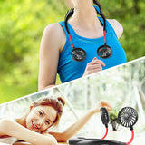 Wearable Lazy Sports Halter Fan Mini Hanging Neck Fan USB Rechargeable Cover Halter Sports Fan Air Cooler Outdoor