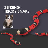 Smart Cat Toys Interactive Sensing Snake Eletronic Cat Teaser Indoor Play Kitten Automatic Toy For Cats Kitten USB Rechargeable