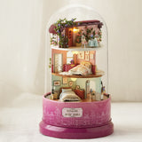DIY Dollhouse Rotate Music Box Miniature Assemble Kits Doll House With Furnitures Wooden House Toys for Children Birthday Gift