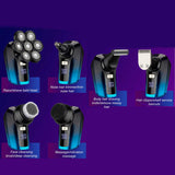 Multi Functional 7D Electric Razor Men Rechargeable Waterproof Hair Clipper Nose Hair Trimmer Grooming Kit
