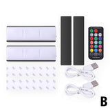 LED Car Atmosphere Lamp Auto Interior Light Strip Charging Portable RGB USB Wireless Remote Music Control Decorative Lamp