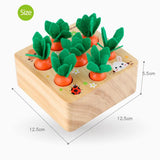 Montessori Pulling Carrot Wooden Toys Baby Toys Color Shape Matching Size Cognition Toys Kids Educational Toy Set Child Gifts