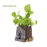 Garden Bonsai Indoor Outdoor Succulent Plant Flower Pot Office Resin Craft Desktop Gifts Ornament With Drainage Hole Cute Dwarfs
