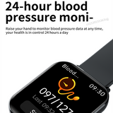 Smart Watch F107 Men Big Screen BT Call Blood Glucose Body Temperature Monitor Voice Assistant Women Fashion  Smartwatch