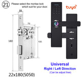 RAYKUBE Wifi Electronic Door Lock With Tuya APP Remotely / Biometric Fingerprint Smart Card Password Key Unlock FG5 Plus