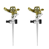 AT69 -2Pcs Metal Pulsating Sprinkler Watering Sprinklers for Lawn Garden Golf Grass Impulse Spike Hose 360 Degree Garden Tools