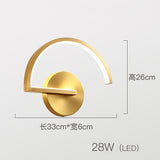 Semicircle Wall Lamp Led Nordic Modern Copper Lighting Fixture for Living Room Mirror Lights Wall Sconce Bedroom Bathroom Decor