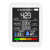 Air Quality Detector CO2 Tester with Carbon Dioxide TVOC Formaldehyde Value Electricity Quantity Temperature Humidity Display