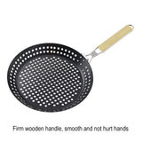 Outdoor Frying Pan Foldable Round Camping Iron Frying Pan for Picnic Barbecue Heat Resistant Steak Grilled Skillet