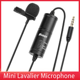 SHOOT Mini Lavalier Microphone Condenser Clip On Lapel Mic Wired Microphone Audio Video Record for Laptop Computer Mobile Phone