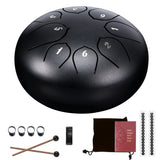 6 Inch Steel Tongue Drum 8 Tune Hand Pan Drum Tank Drum With Drumsticks Carrying Bag Percussion Instruments