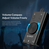 ORICO SC2 External USB Sound Card Stereo Mic Speaker 3.5mm Headset Audio Jack Cable Adapter Switch Volume Adjustment
