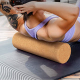 10x45cm Solid Natural Cork Yoga Pillar High Density Fine Grain Cork Yoga Brick Pilates Block Dance Aid Fitness Massage Roller