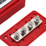 300A Bus Bars 12V-48V Heavy Duty Power Distribution Block 4X M8 5/16" Terminal Studs Red for RV Trucks Ships Yachts