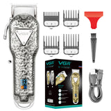 Professional full metal hair clipper barber cordless electric hair trimmer for men rechargeable hair cutting machine adjustable