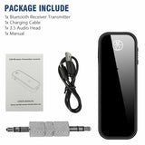 Car Bluetooth-compatible 5.0 Transmitter Receiver 2 in 1 USB Wireless Adapter 3.5mm Aux For Car Audio TV PC Headphones