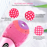 Electric Facial Cleanser Silicone Cleansing Brush Face Pore Deep Blackhead Washing Makeup Remover Foaming Brush Sonic Massager