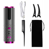 Smart Wireless Automatic Hair Curling Iron Multifunctional USB Rechargeable Hair Curler LCD Display Ceramic Curly Hair Tool