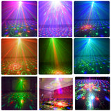 Disco Lights Ball DJ Laser Projector Sound Light LED Party Lamp Stroboscopes Stage Lighting Effect for Club Wedding Show