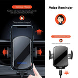 15W Wireless Fast Charger Ai Speech Mobile Phone Holder Stand In-Car, Smart Qi Quick Charge Fit for iPhone 12/11/Xs/XR/8