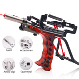 Powerful Slingshot with Wrist Rest Hunting Fishing Shooting Darts Steel Balls Laser Slingshot Stainless Steel Catapult Outdoor