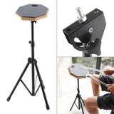 8 Inch Gray Rubber Wooden Dumb Drum Practice Training Drum Pad with Stand for Percussion Instruments Parts