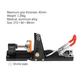 Woodworking Oblique Hole Punch Locator Pocket Hole Jig with Front-Mounted Clamp Drill Guide Tool Kit Aluminum Joinery DIY Tools