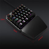 HXSJ J100 Keyboard 35 Keys Single Hand USB Wired Backlit Mechanical Gaming One-Handed Metal Panel RGB Backlit Keyboard