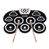 Electronic Drum Pad Silicone Mute Drum Foldable Digital USB Drum Kit with Stick and Foot Pedal