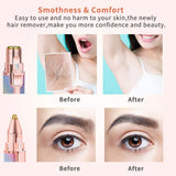 2 IN 1 Rechargeable Electric Eyebrow Trimmer Epilator Female Body Facial Lipstick Shape Hair Removal Mini Painless Razor Shaver