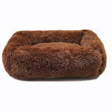 Square Dog Bed House Soft Long Plush Cat Mat Square Cat Bed House Cats Dog Mat Winter Pet Cushion Portable For Pets Cats Basket