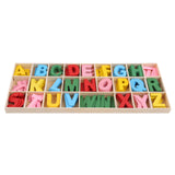 Wooden English Letter Set Word Scrapbooking Scrabble Number Alphabet Letter Wood Block Kid Learning Aid