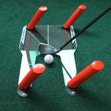 1 Pcs Golf Alignment Trainer Aid Swing Training Speed Trap Practice Base Tool Eye Line Putting Mirror Golf Accessories with Bag