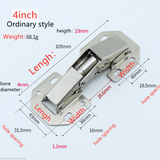 4Pcs/Lot 3-4Inch 90Degree Not Drilling Hole Cabinet Hinge Cabinet Door Soft Closing  Hydraulic Buffer Hinge Furniture Hardware