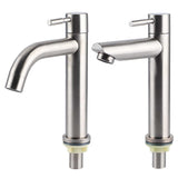 G1/2 Stainless Steel Bathroom Faucet Brushed Water Faucet Wash Basin Single Cold Water Tap Bathroom Accessories sink faucets