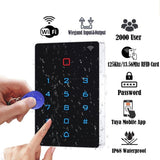 Waterproof WiFi App Backlight Touch 125khz RFID Card Access Control keypad WG 26 output Anti-disassembly Alarm