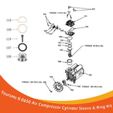 Air Compressor Cylinder Sleeve &amp; Ring Kit Replaces Craftsman K-0650