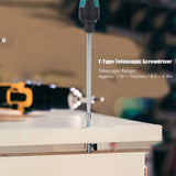 PENGGONG 4PCS T-Type Multifunctional Screwdrivers Set Ratchet Telescopic Multi-Purpose for Furniture Electrician Tools