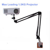 C-Clamping Desk Bedeside Projector Stand Metal Holder Multi-angle Adjustable Projector Bracket for XGIMI h2 / XGIMI H3 Projector