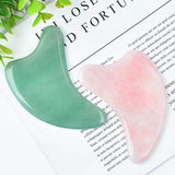 Natural Rose Quartz Aventurine Jade Guasha Tool China Traditional Dolphin Shape Acupoint Masssage Stone for Body Skin Health SPA