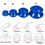 4Pcs Rubber Cupping Device Slimming Cupping Massager Vacuum Body Cups for Elbows Knees Hands Feet Health Care MSU88 L