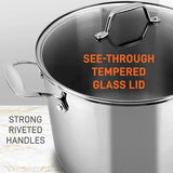 Stock Pot with Lid Professional Home Chef Grade Clad Pot for Soup, Broth &amp; Stock, Chili, Casserole All Surface