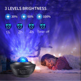 Star Moon Galaxy Projector Light Sky Laser Colorful LED Ocean Wave Music Rhythm Control Night Projector Lights