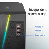 Redragon GS520 Anvil Aux 3.5mm Stereo Surround Music RGB Speakers Sound Bar For Computer 2.0 PC Home Notebook TV Loudspeakers