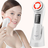 5 in 1 Electric EMS Microcurrent LED Photon Light Therapy Heated Face Massager Skin Rejuvenation Facial Lifting Removal Wrinkle